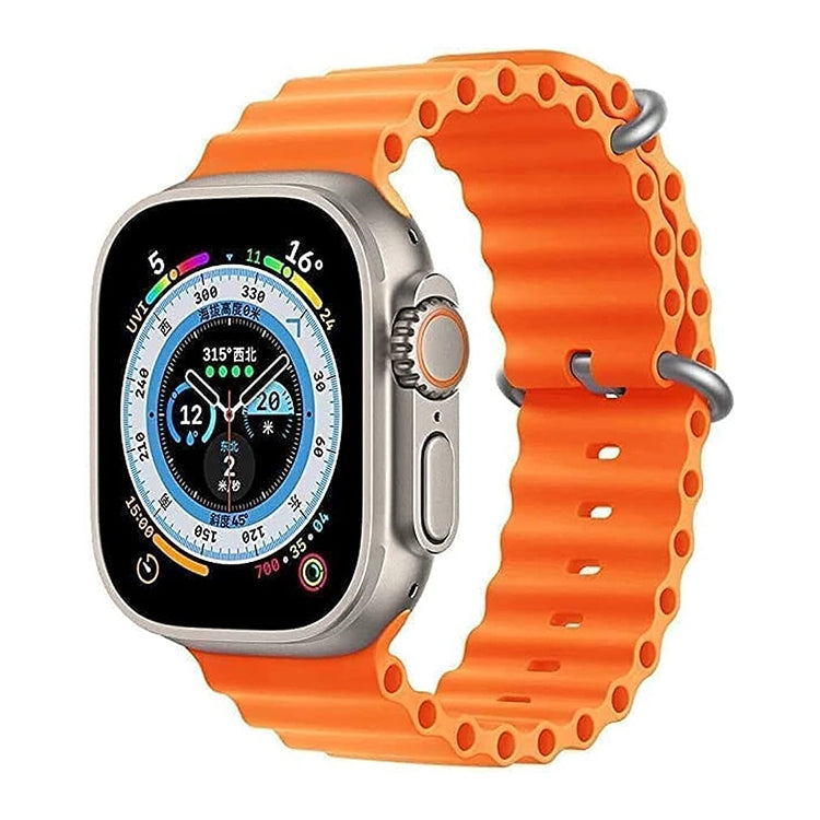 T800 Ultra 1.99 inch Ocean Silicone Band Smart Watch Support Heart Rate / ECG (Orange)