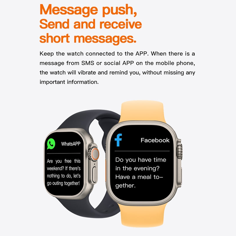 T800 Ultra 1.99 inch Ocean Silicone Band Smart Watch Support Heart Rate / ECG (White)
