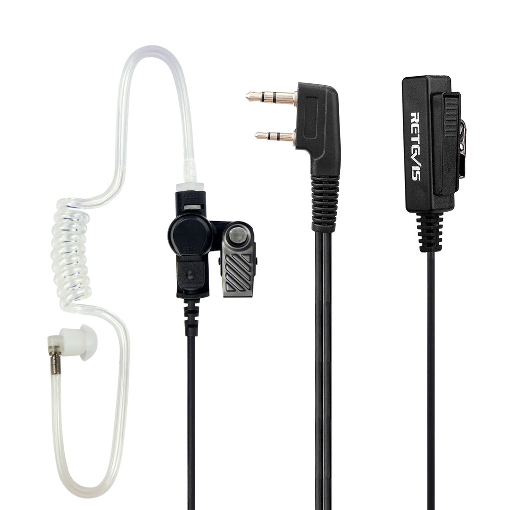 TK 2 Pin Long Clip Air Guide Covert Acoustic Tube Earpiece Speaker Microphone for H-777 / RT-5R / RT-5RV / RT-B6