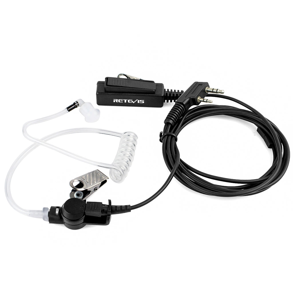 TK 2 Pin Long Clip Air Guide Covert Acoustic Tube Earpiece Speaker Microphone for H-777 / RT-5R / RT-5RV / RT-B6