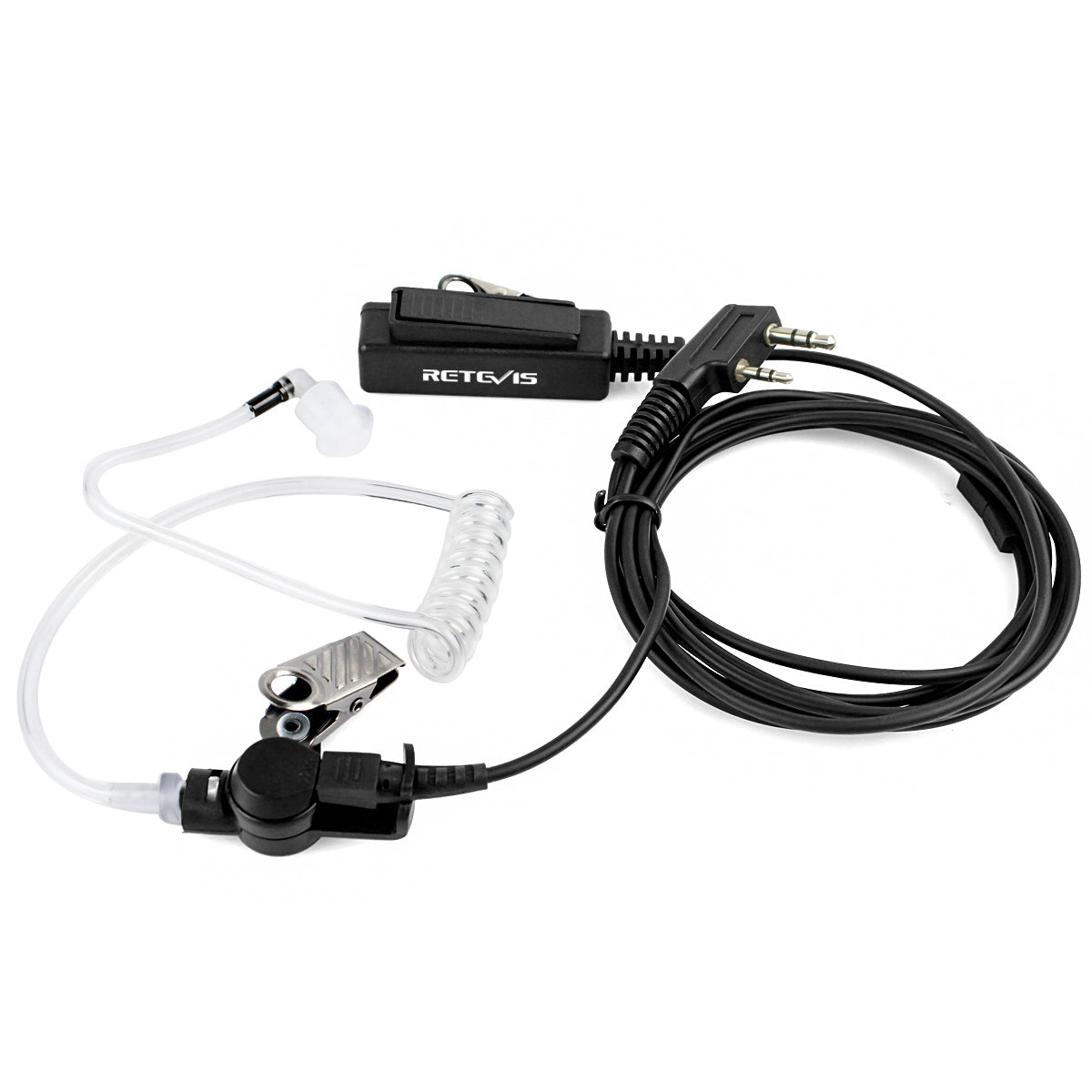 TK 2 Pin Long Clip Air Guide Covert Acoustic Tube Earpiece Speaker Microphone for H-777 / RT-5R / RT-5RV / RT-B6