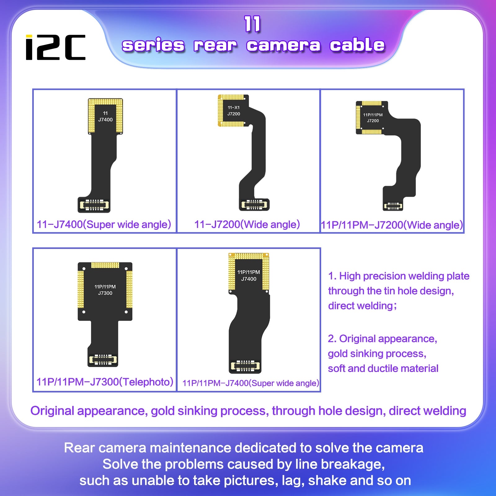 For iPhone 11 J7400 i2C Back Facing Ultra Wide Camera Cable