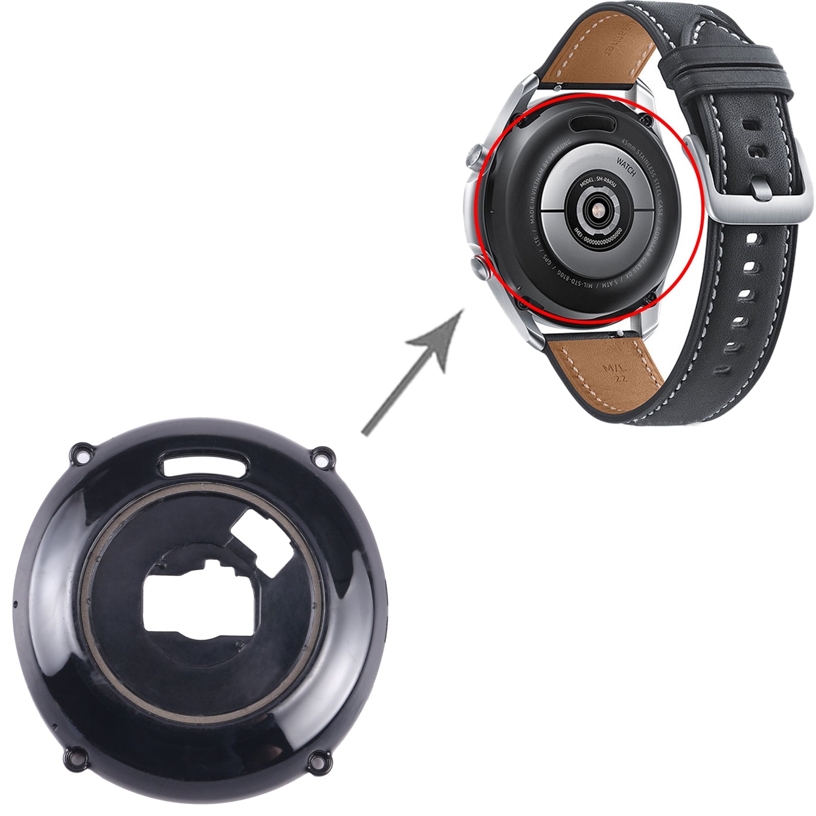 Original Rear Housing Cover For Samsung Galaxy Watch 3 41mm SM-R850(Black)
