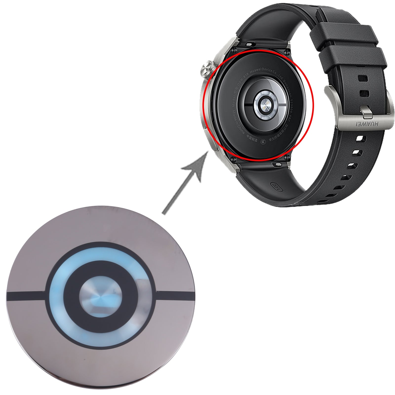 For Huawei Watch GT 3 Pro 46mm Original Heart-rate Sensor Glass Lens Cover