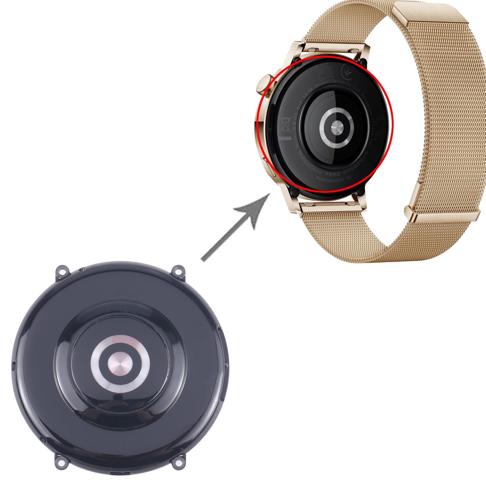 For Huawei Watch GT 3 42mm Original Rear Housing Cover(Black)