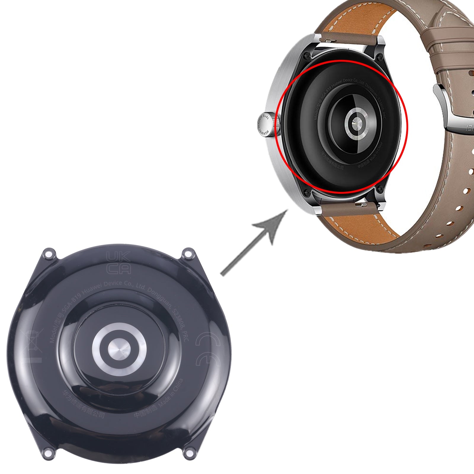 For Huawei Watch Buds Original Rear Housing Cover(Black)