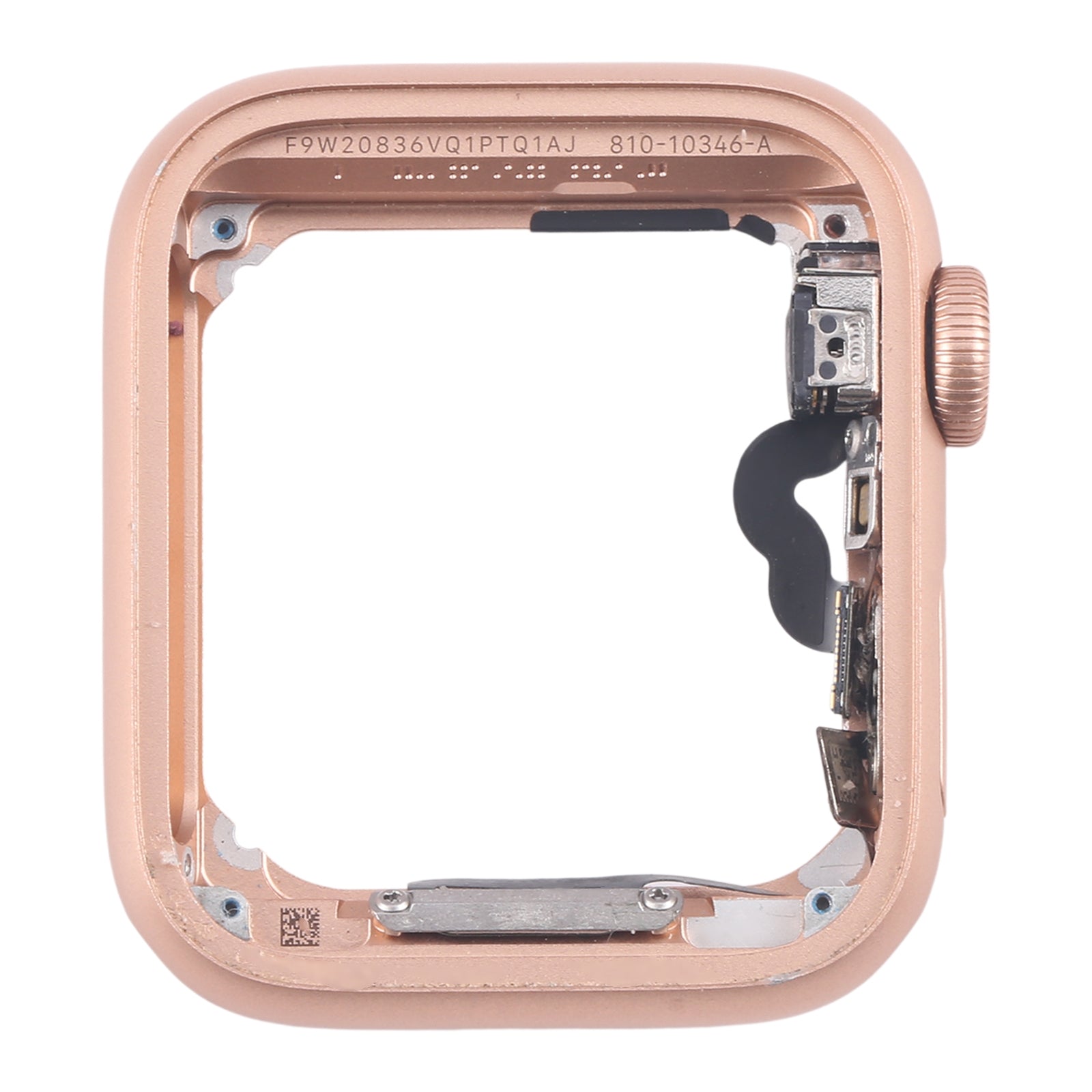 For Apple Watch Series 5 44MM LTE Aluminium Alloy Middle Frame Bezel Plate with Crown Spin Axis Flex Cable(Gold)