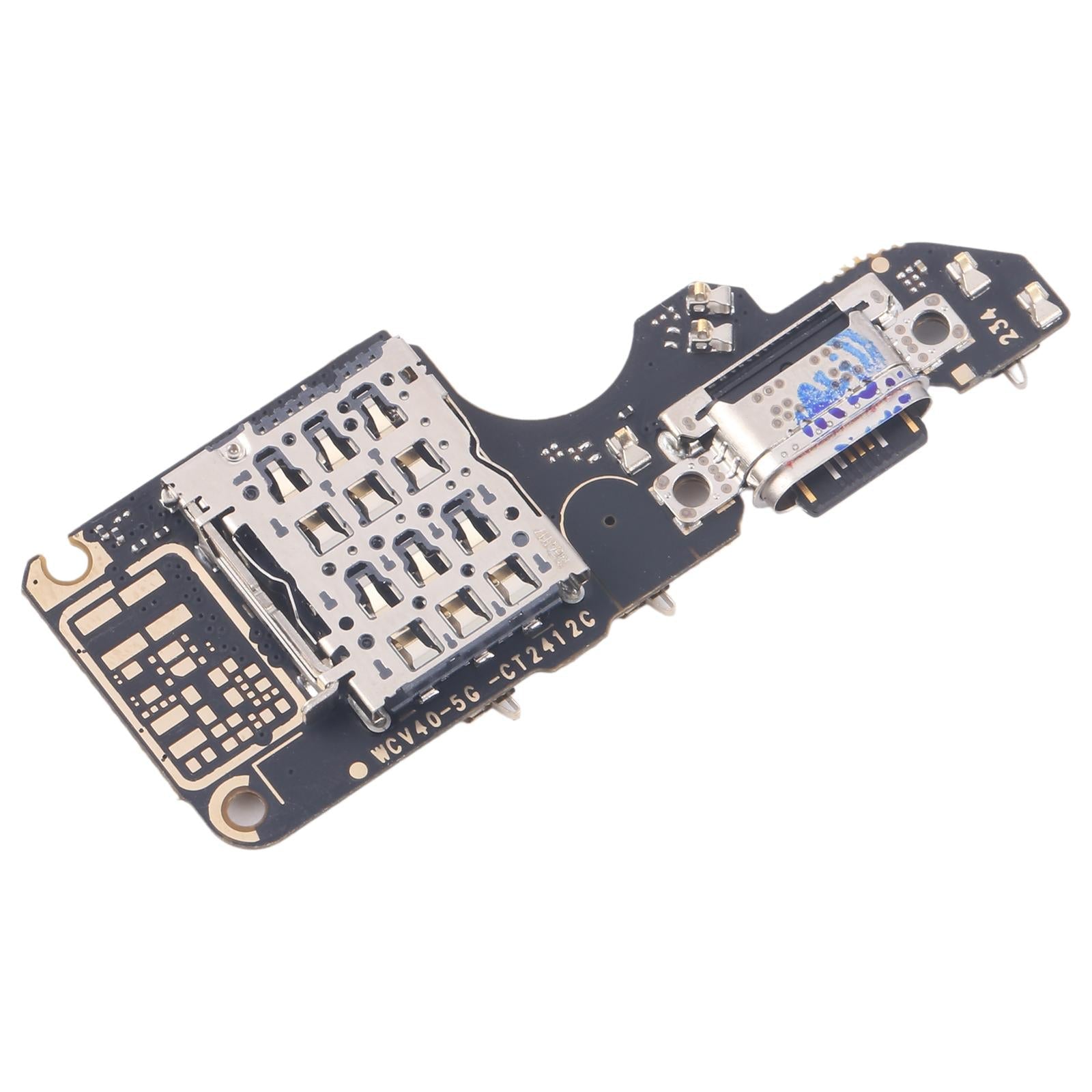 For vivo V40 5G V2348 Charging Port Board With SIM Card Holder Socket, Not Supporting Fast Charging