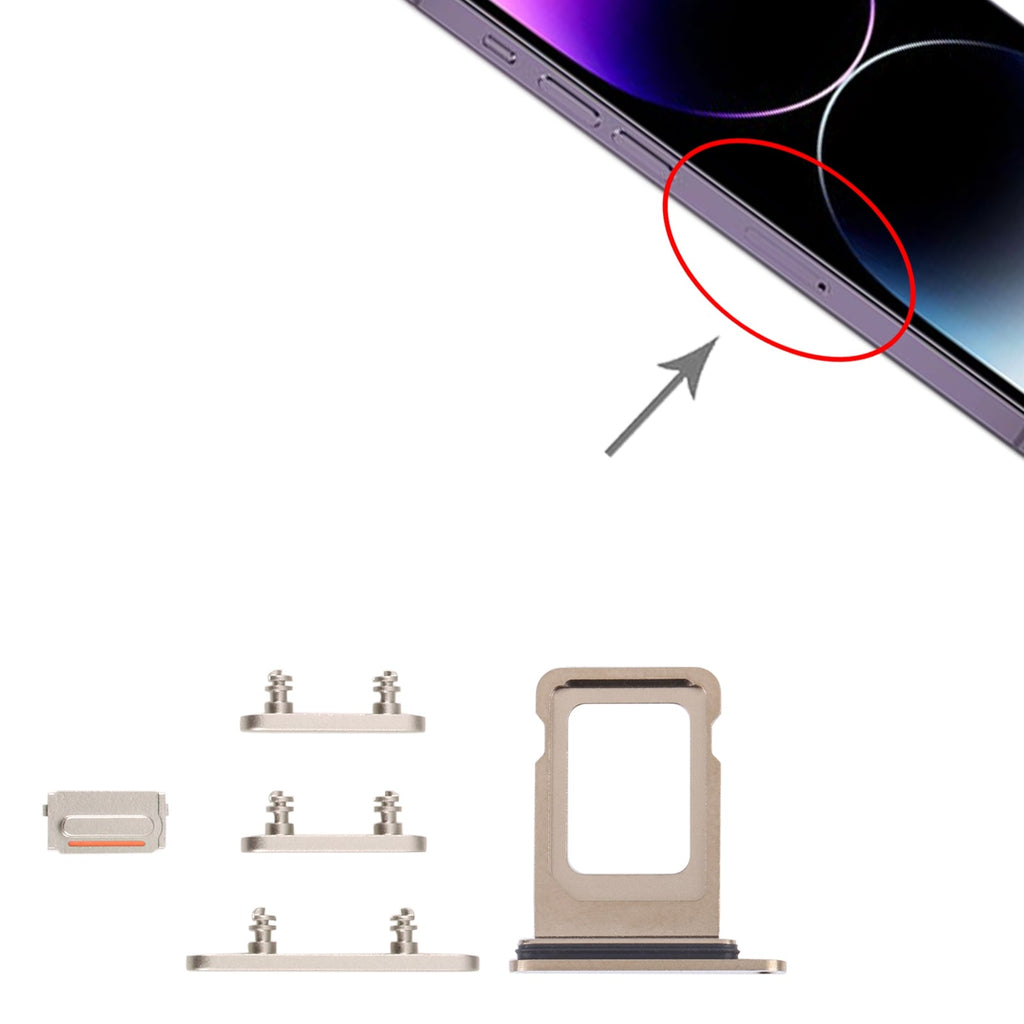 SIM Card Tray + SIM Card Tray + Side Keys for iPhone 14 Pro (Gold)