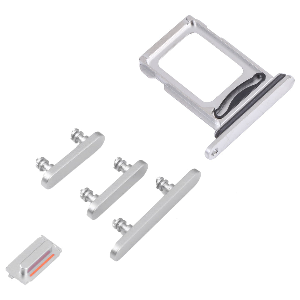 SIM Card Tray + SIM Card Tray + Side Keys for iPhone 14 Pro Max (Silver)