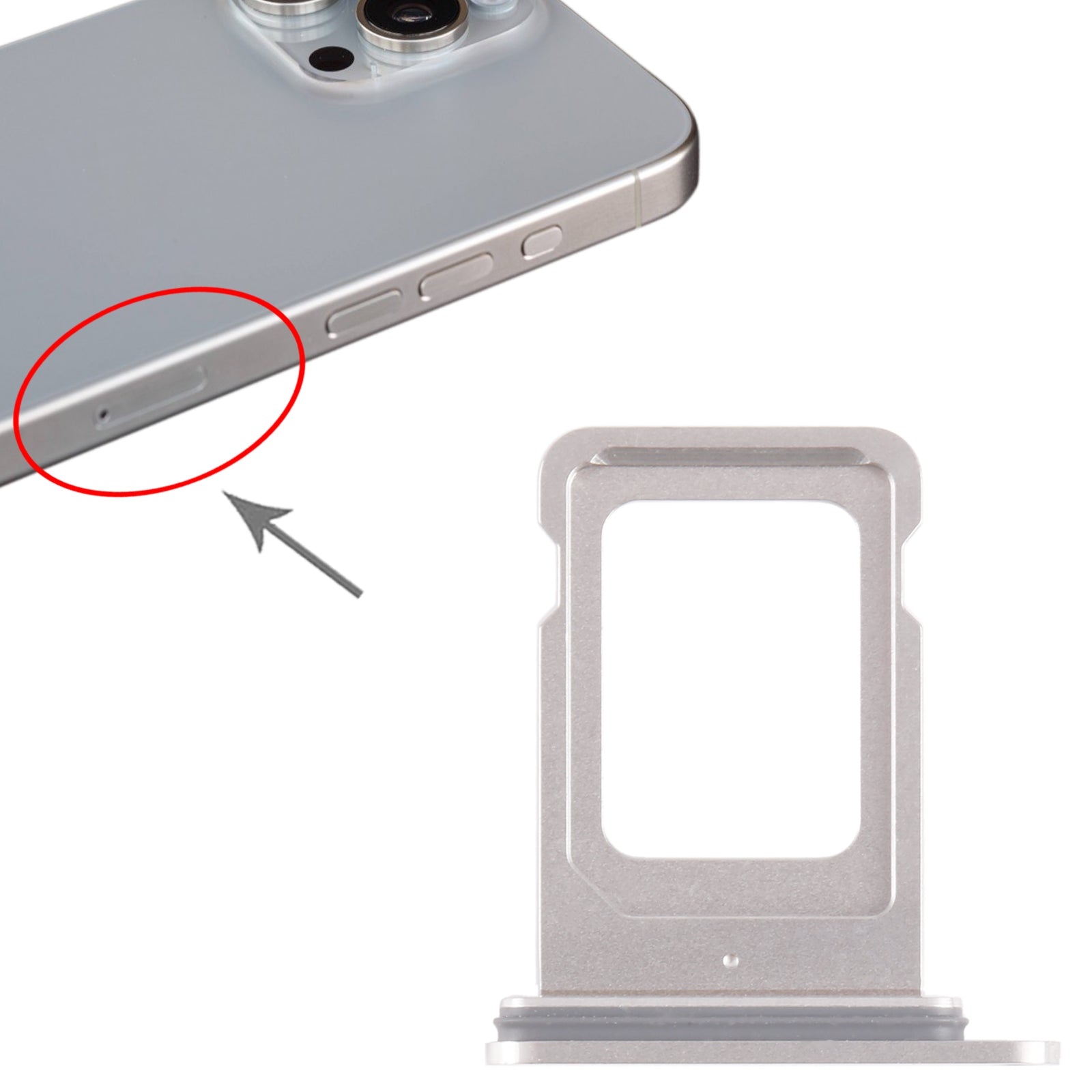 For iPhone 15 Pro SIM Card Tray (White)