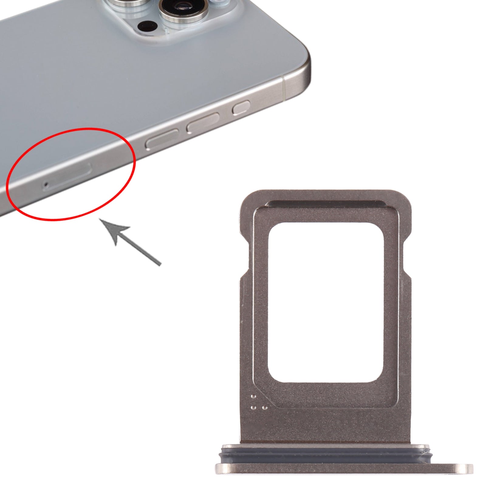 For iPhone 15 Pro Max SIM Card Tray (Titanium Color)