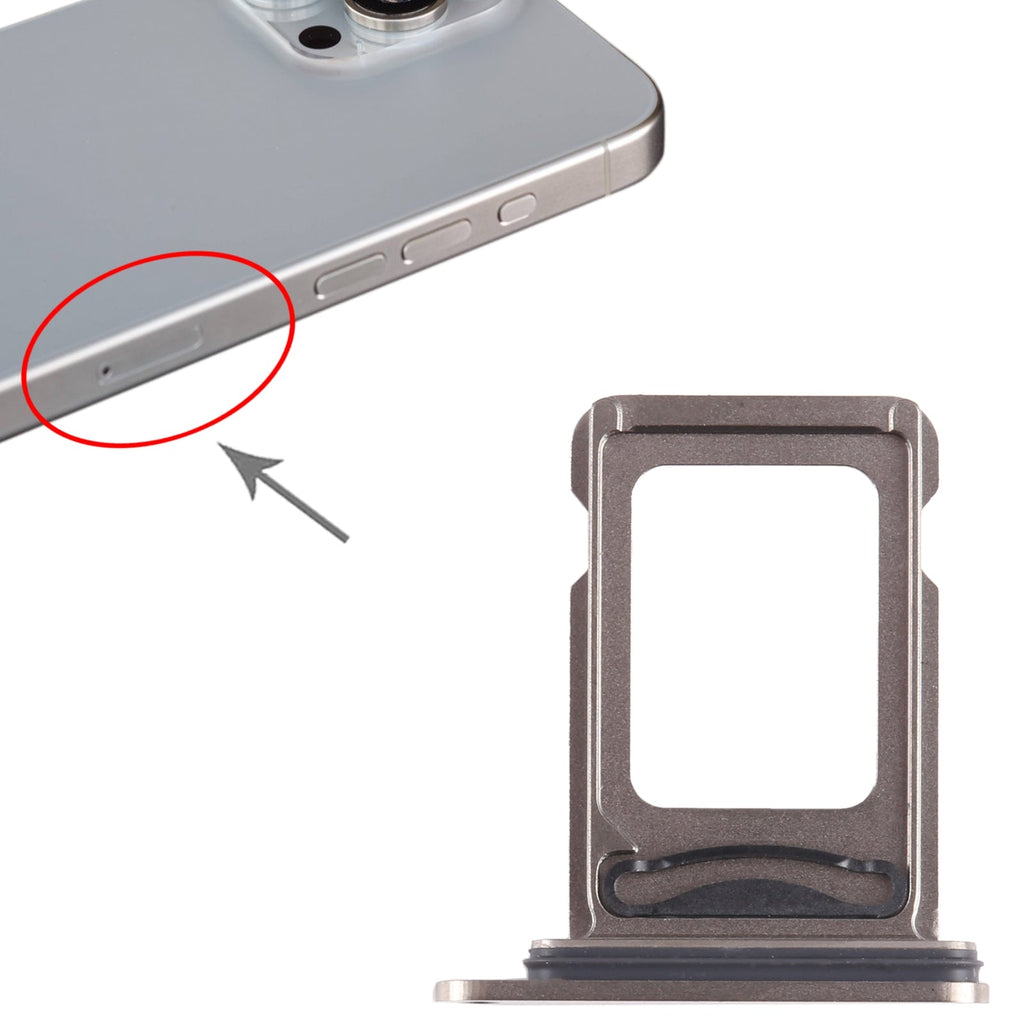 For iPhone 15 Pro Max SIM + SIM Card Tray (Titanium Color)