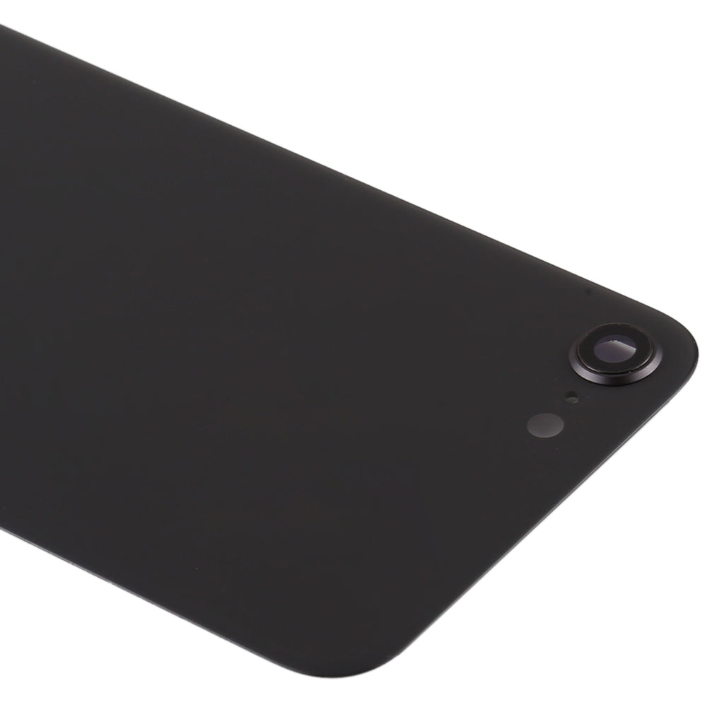 Glass Battery Back Cover with Camera Lens Frame for iPhone SE 2020(Black)