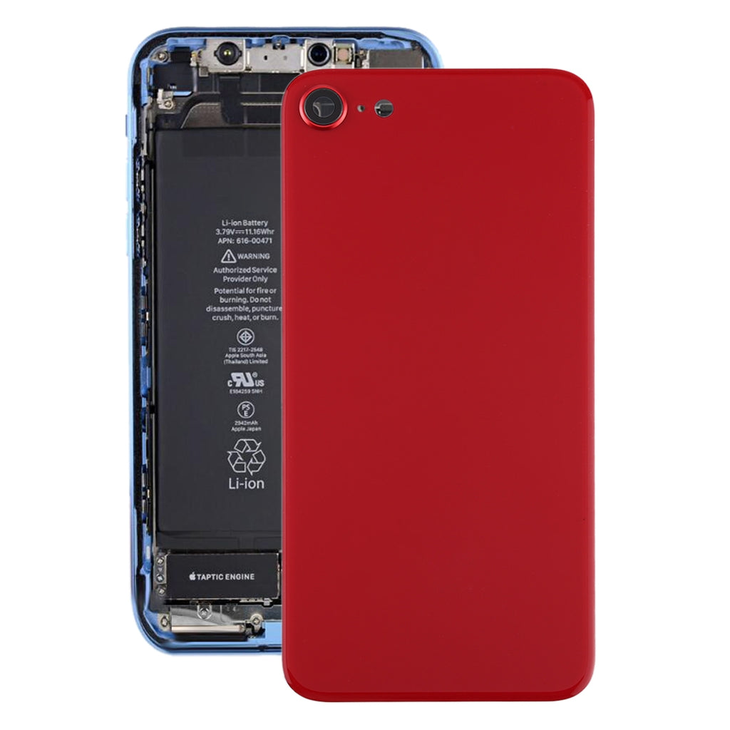 Glass Battery Back Cover with Camera Lens Frame for iPhone SE 2020(Red)