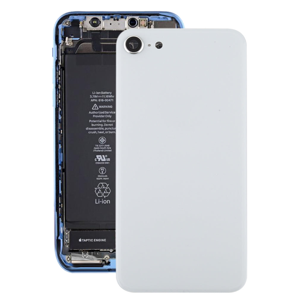 Glass Battery Back Cover with Camera Lens Frame for iPhone SE 2020(White)