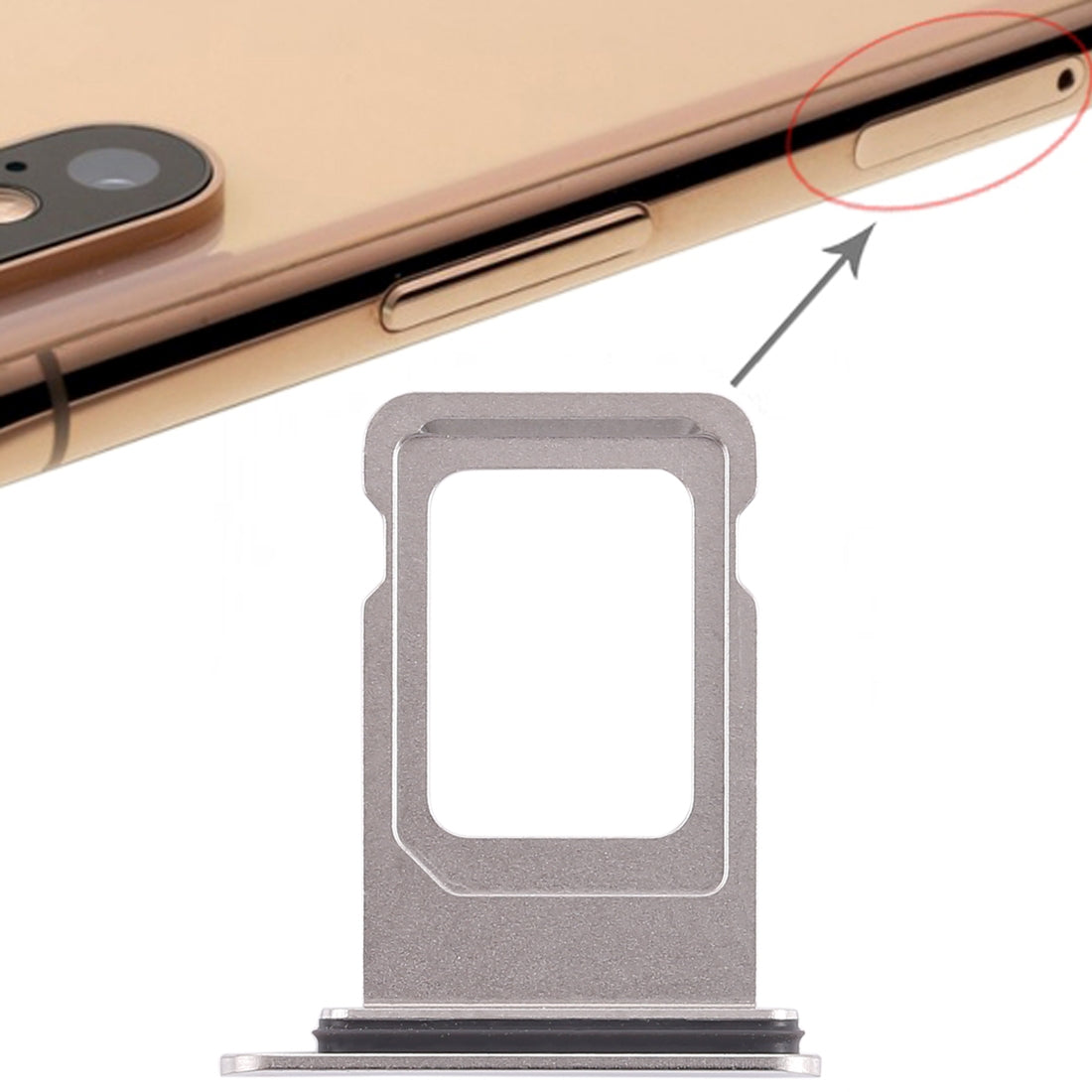 Double SIM Card Tray for iPhone XS Max (Double SIM Card)(White)