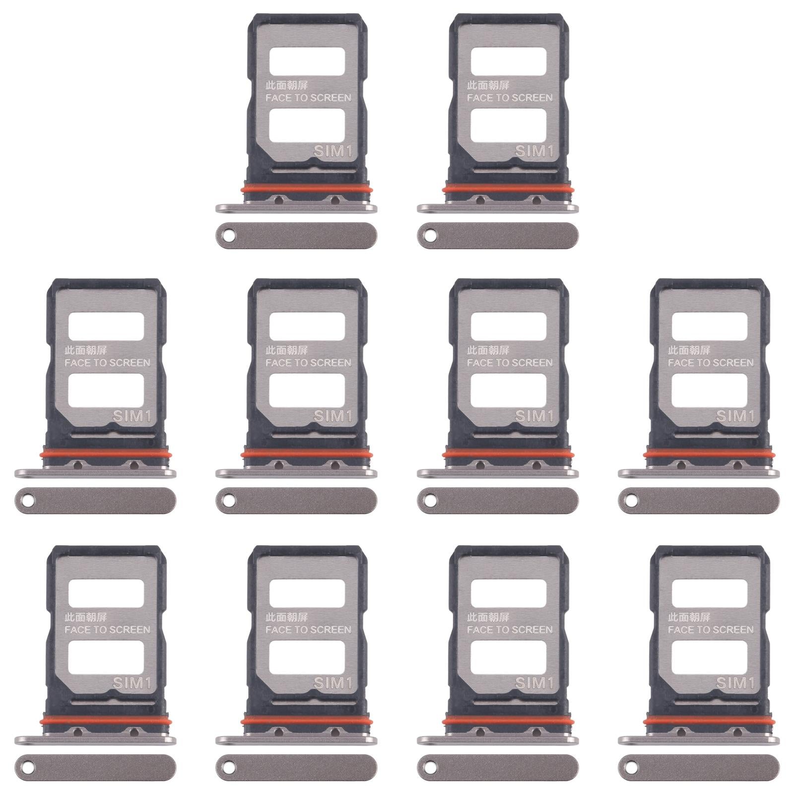 For Xiaomi 14T Pro 5G 10pcs Original SIM Card Tray + SIM Card Tray (Gold)