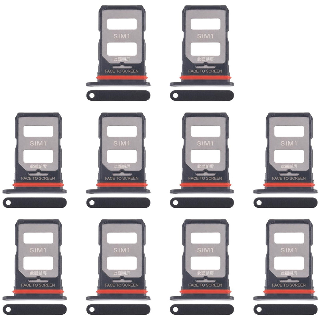 For Xiaomi 14T 5G 10pcs Original SIM Card Tray + SIM Card Tray (Black)