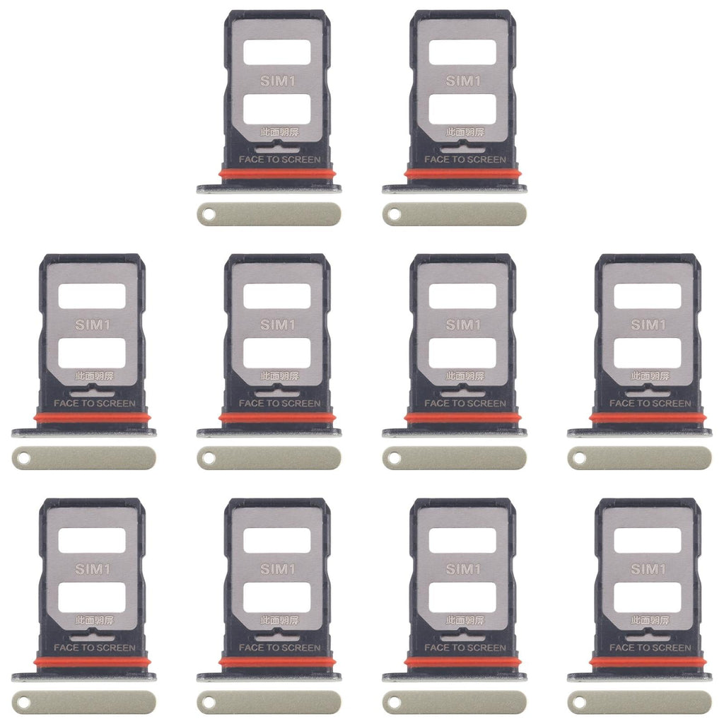 For Xiaomi 14T 5G 10pcs Original SIM Card Tray + SIM Card Tray (Green)
