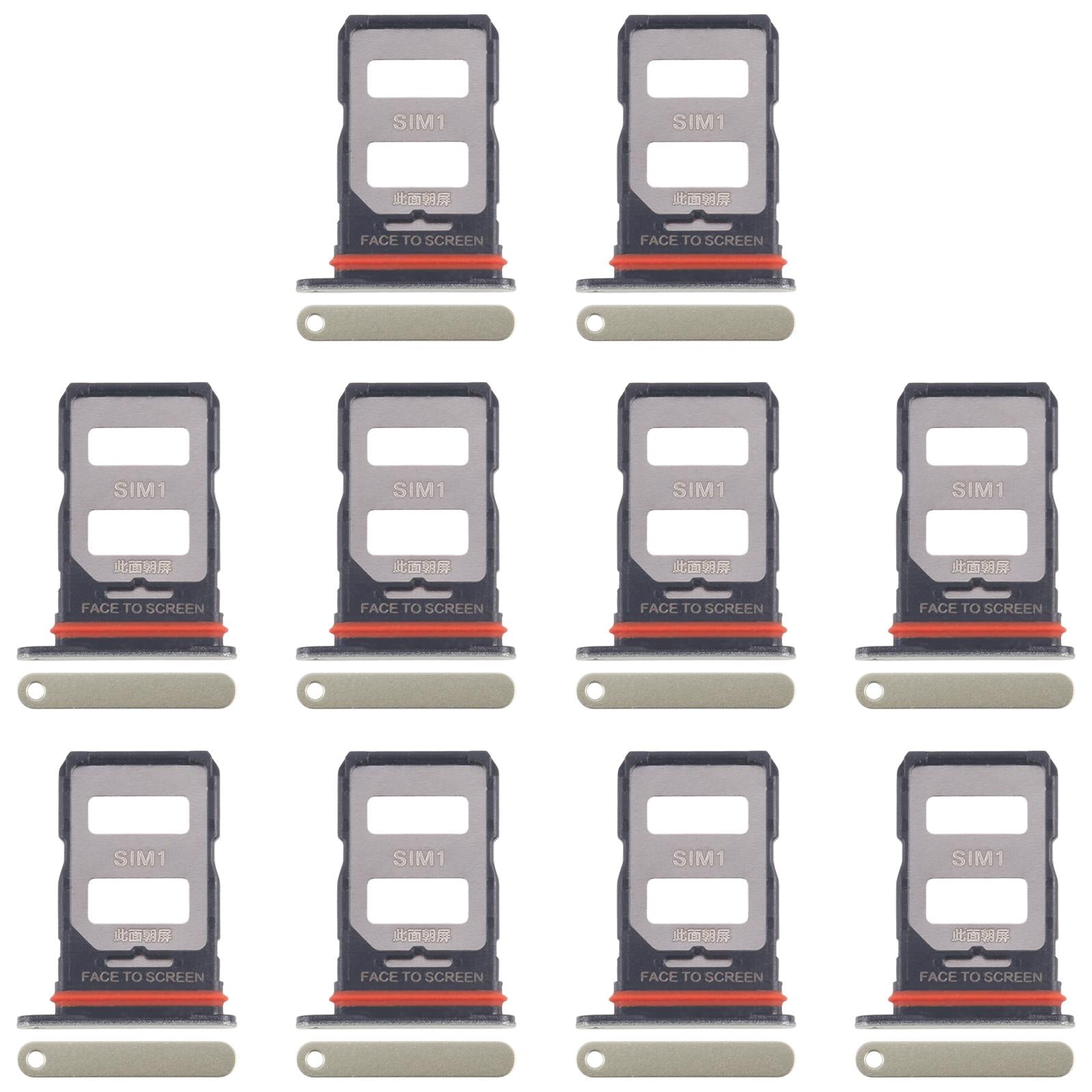 For Xiaomi 14T 5G 10pcs Original SIM Card Tray + SIM Card Tray (Green)