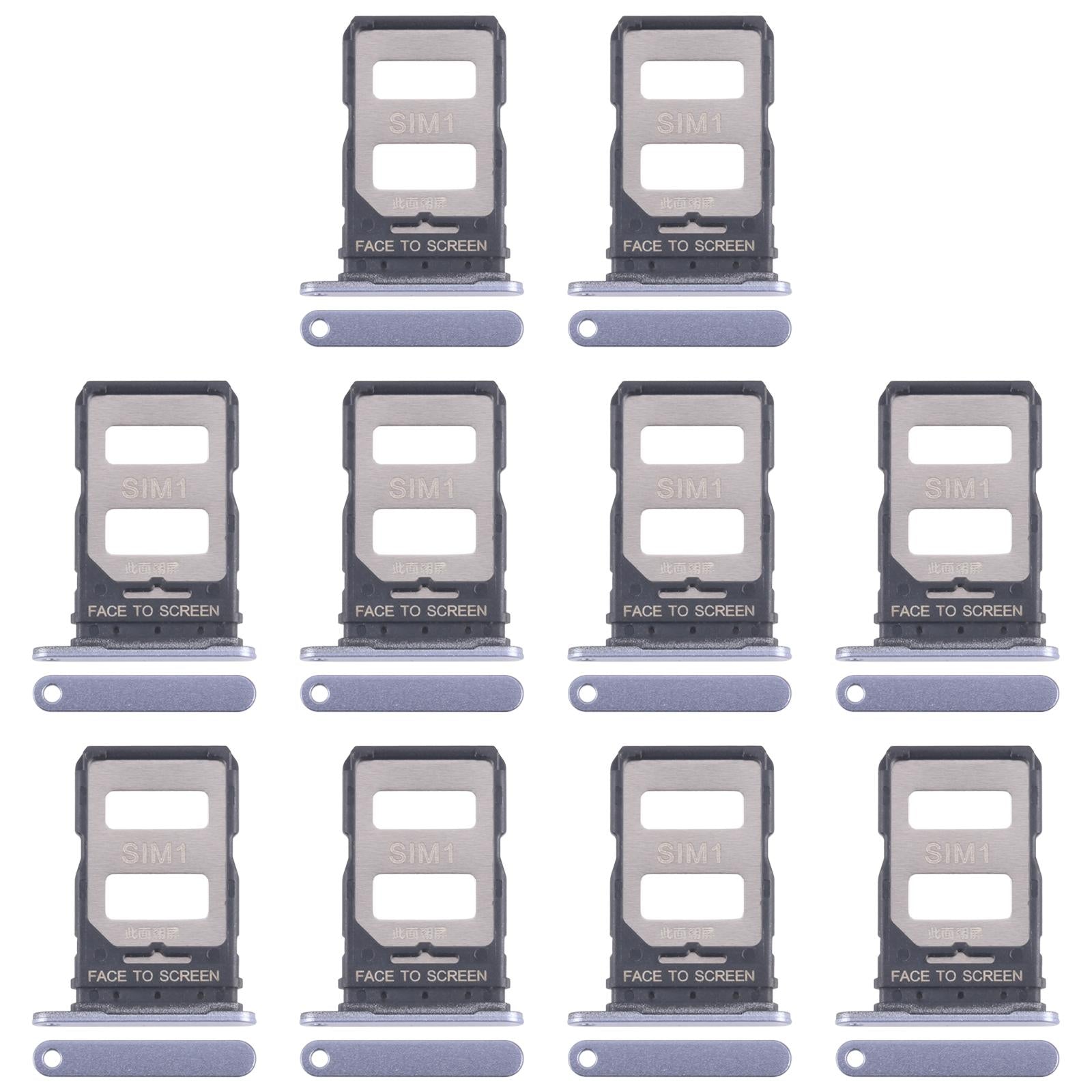 For Xiaomi 14T 5G 10pcs Original SIM Card Tray + SIM Card Tray (Blue)