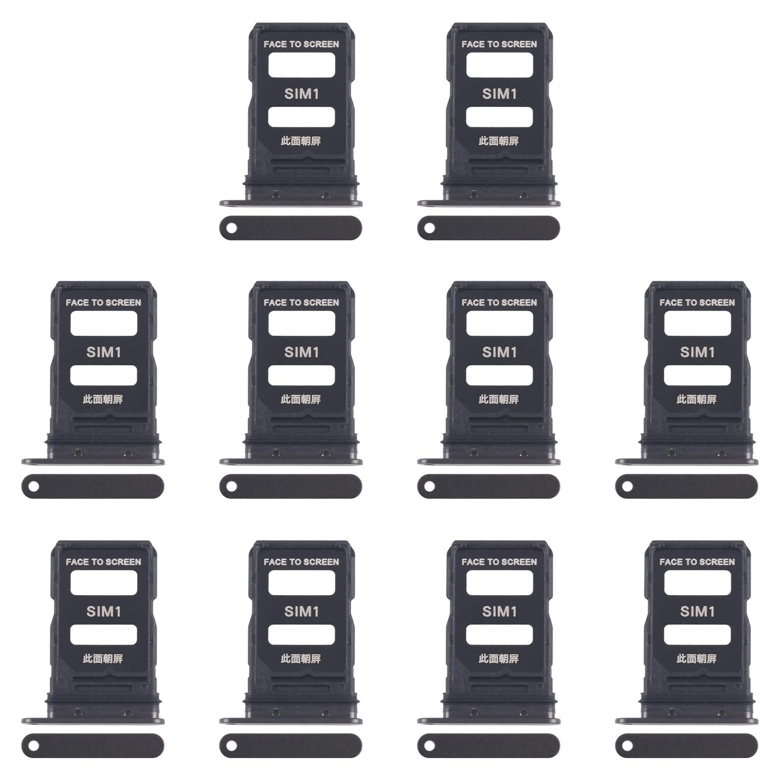 For Xiaomi 15 10pcs Original SIM Card Tray + SIM Card Tray (Black)