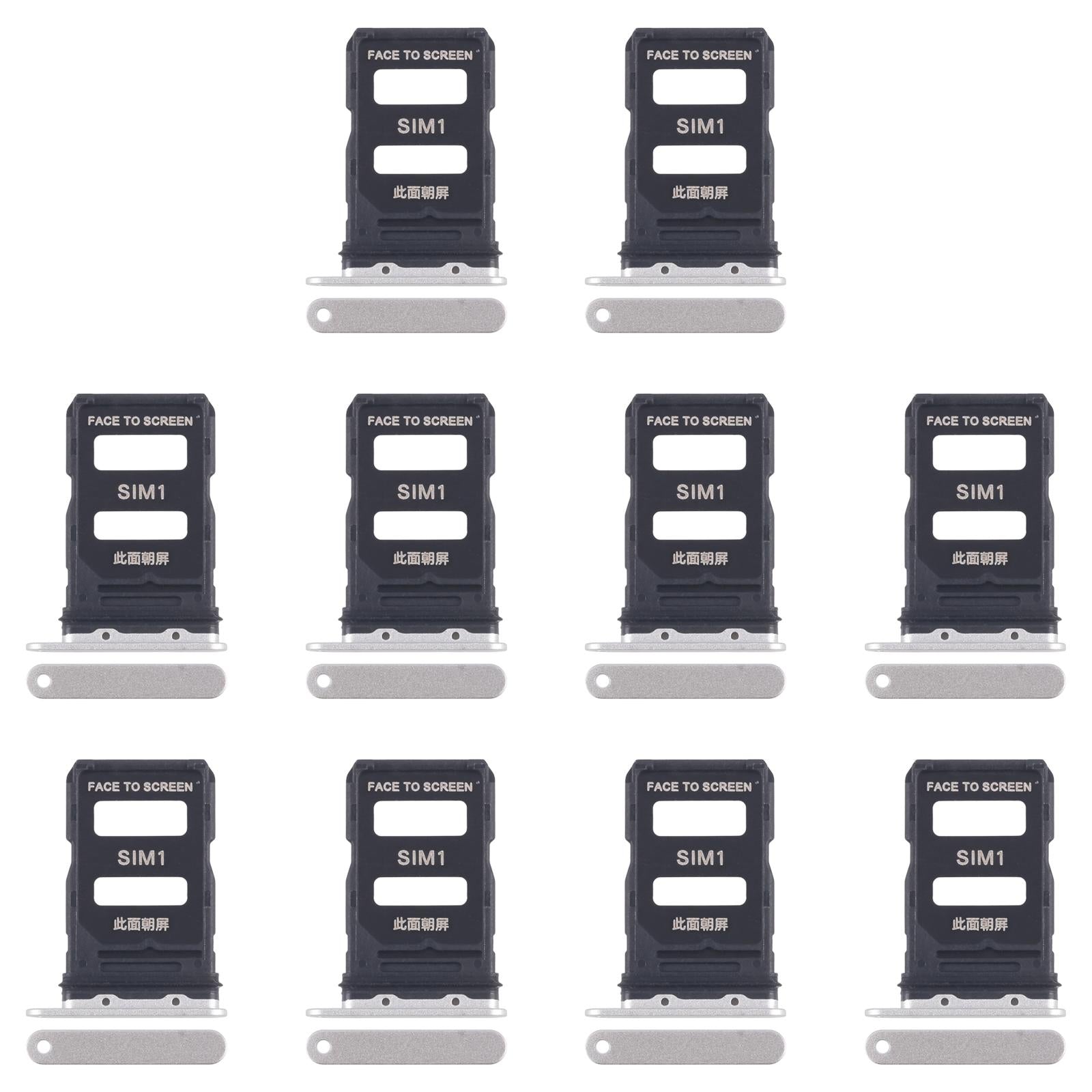 For Xiaomi 15 10pcs Original SIM Card Tray + SIM Card Tray (Gold)