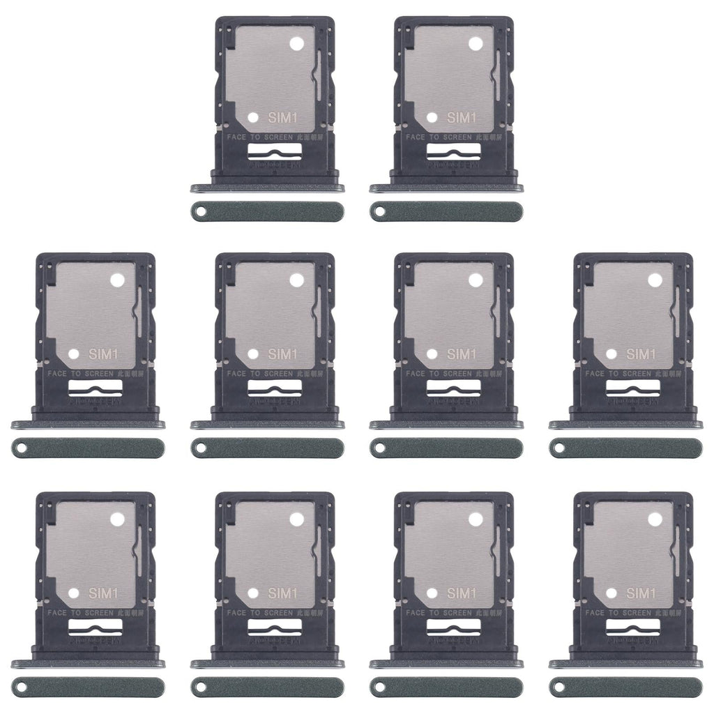 For Xiaomi Redmi Note 14 5G 10pcs Original SIM + SIM / Micro SD Card Tray (Dark Green)