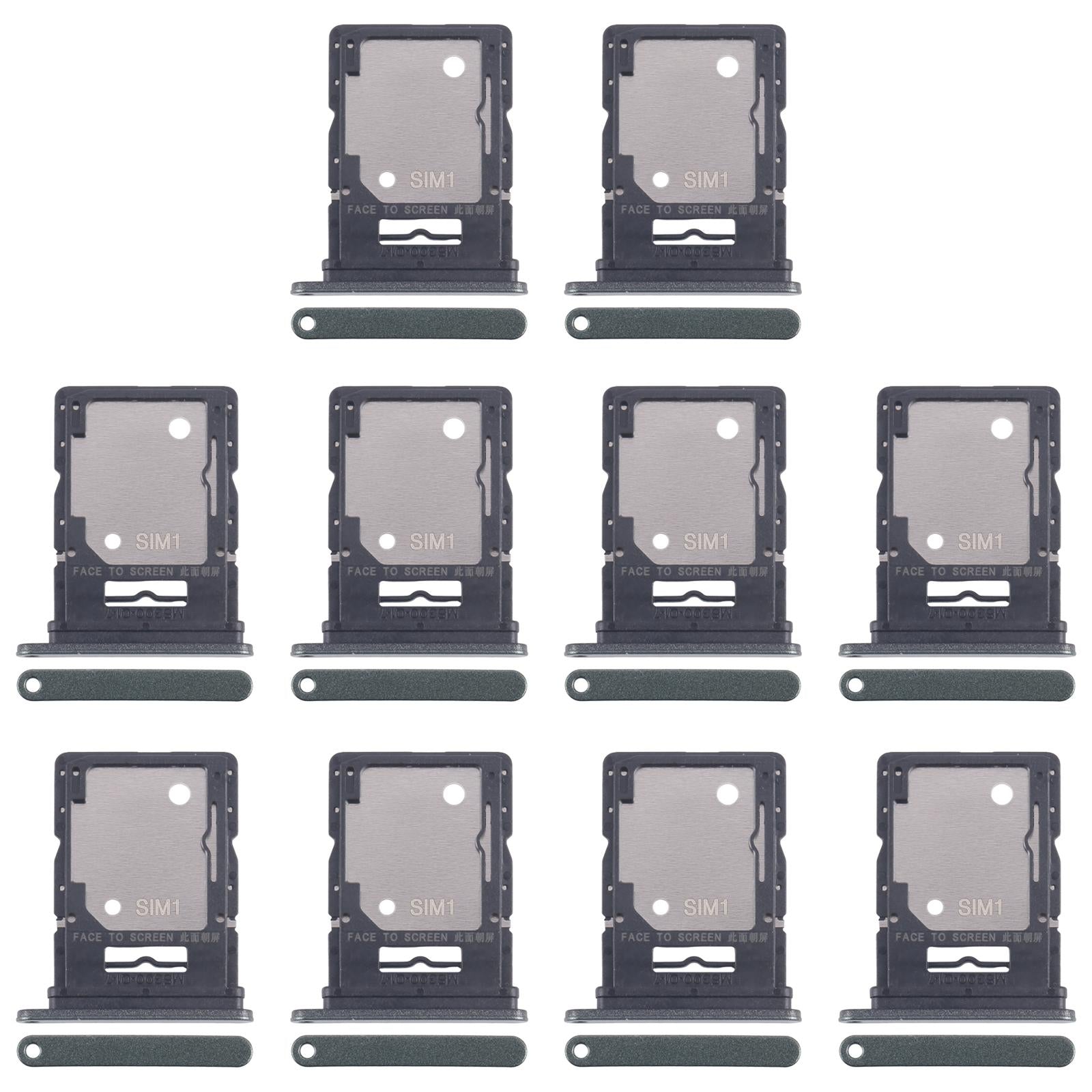 For Xiaomi Redmi Note 14 5G 10pcs Original SIM + SIM / Micro SD Card Tray (Dark Green)