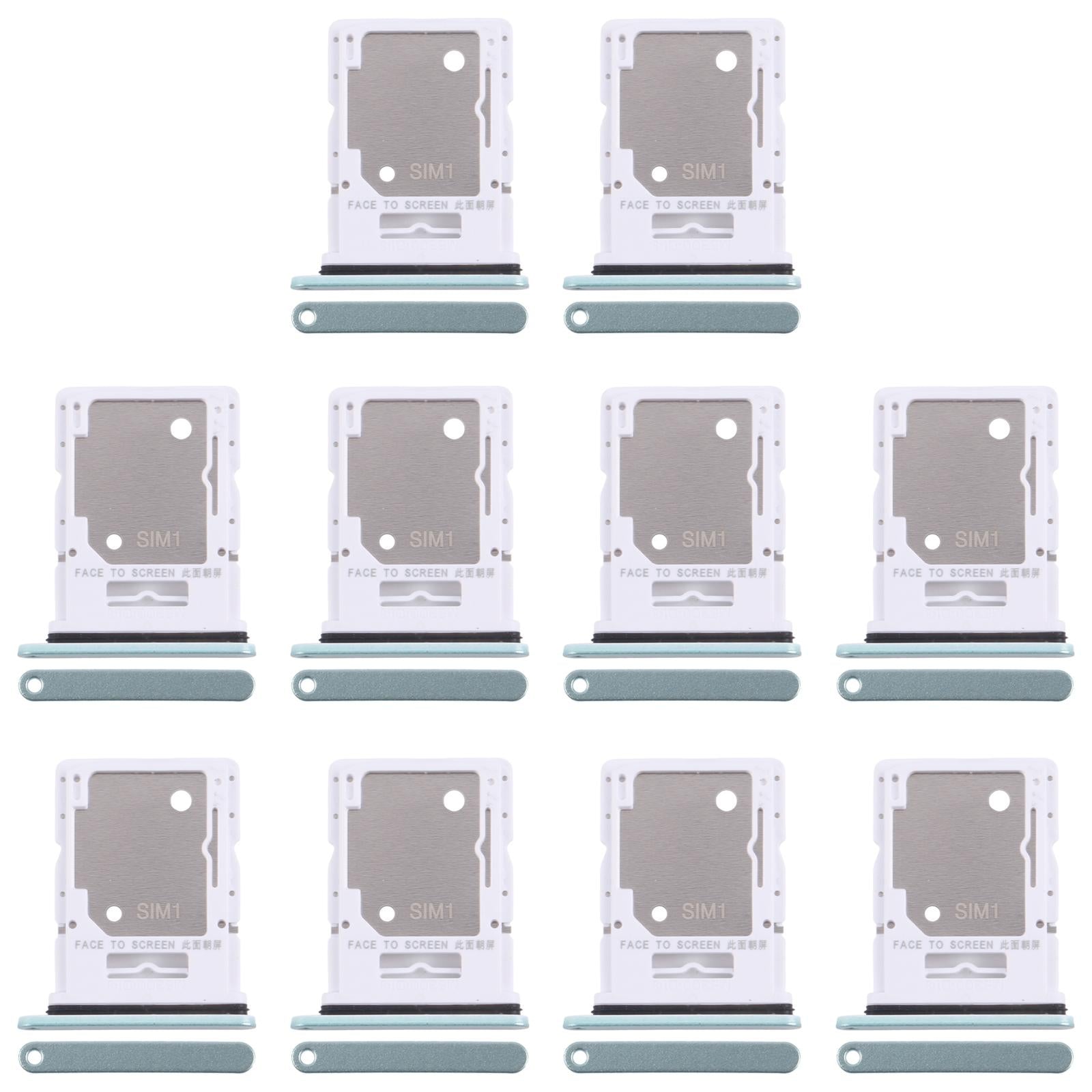For Xiaomi Redmi Note 14 5G 10pcs Original SIM + SIM / Micro SD Card Tray (Light Green)
