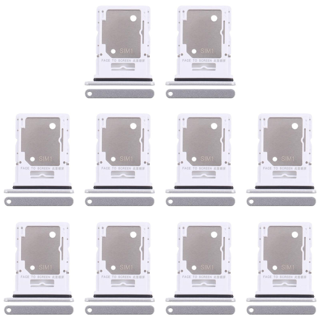 For Xiaomi Redmi Note 14 5G 10pcs Original SIM + SIM / Micro SD Card Tray (Silver)