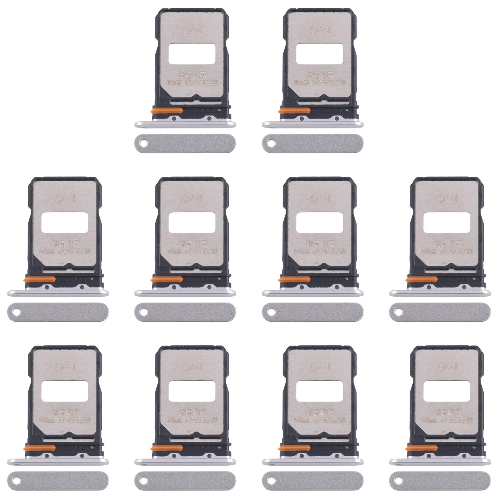 For Xiaomi Redmi Turbo 4 Pro 10pcs Original SIM Card Tray + SIM Card Tray (Silver)