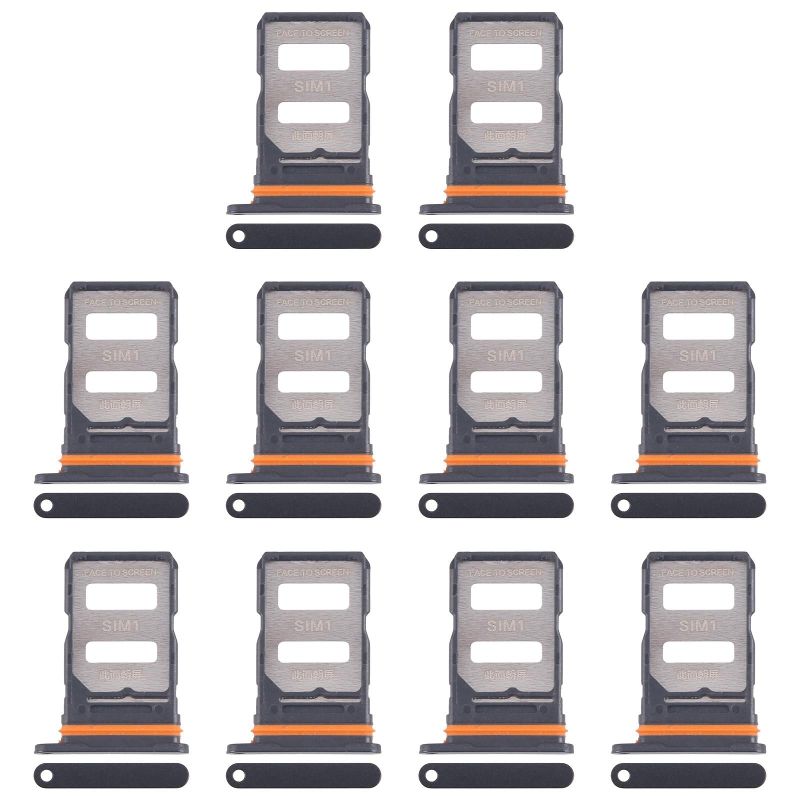 For Xiaomi Redmi Turbo 4 10pcs Original SIM Card Tray + SIM Card Tray (Black)