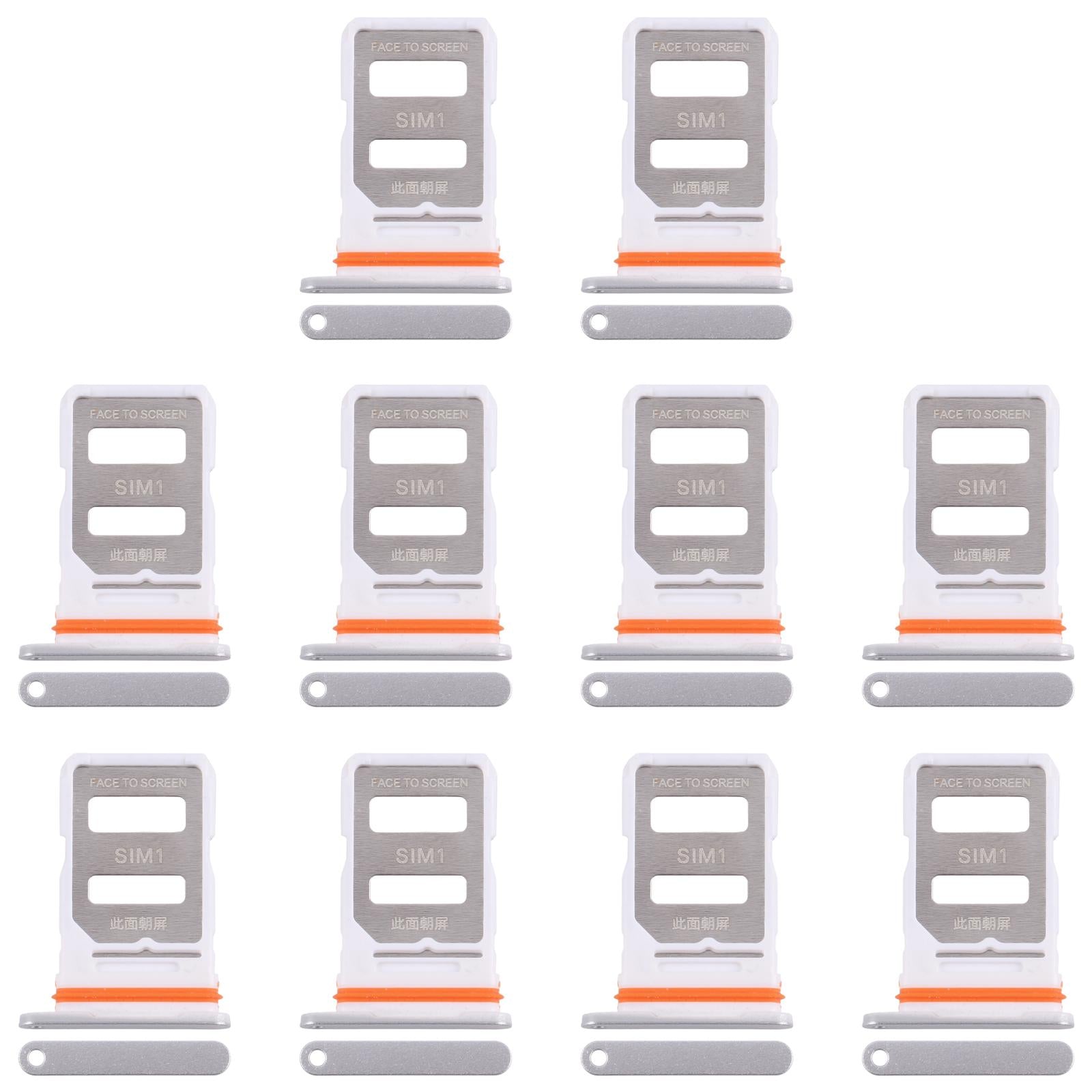 For Xiaomi Redmi Turbo 4 10pcs Original SIM Card Tray + SIM Card Tray (Silver)