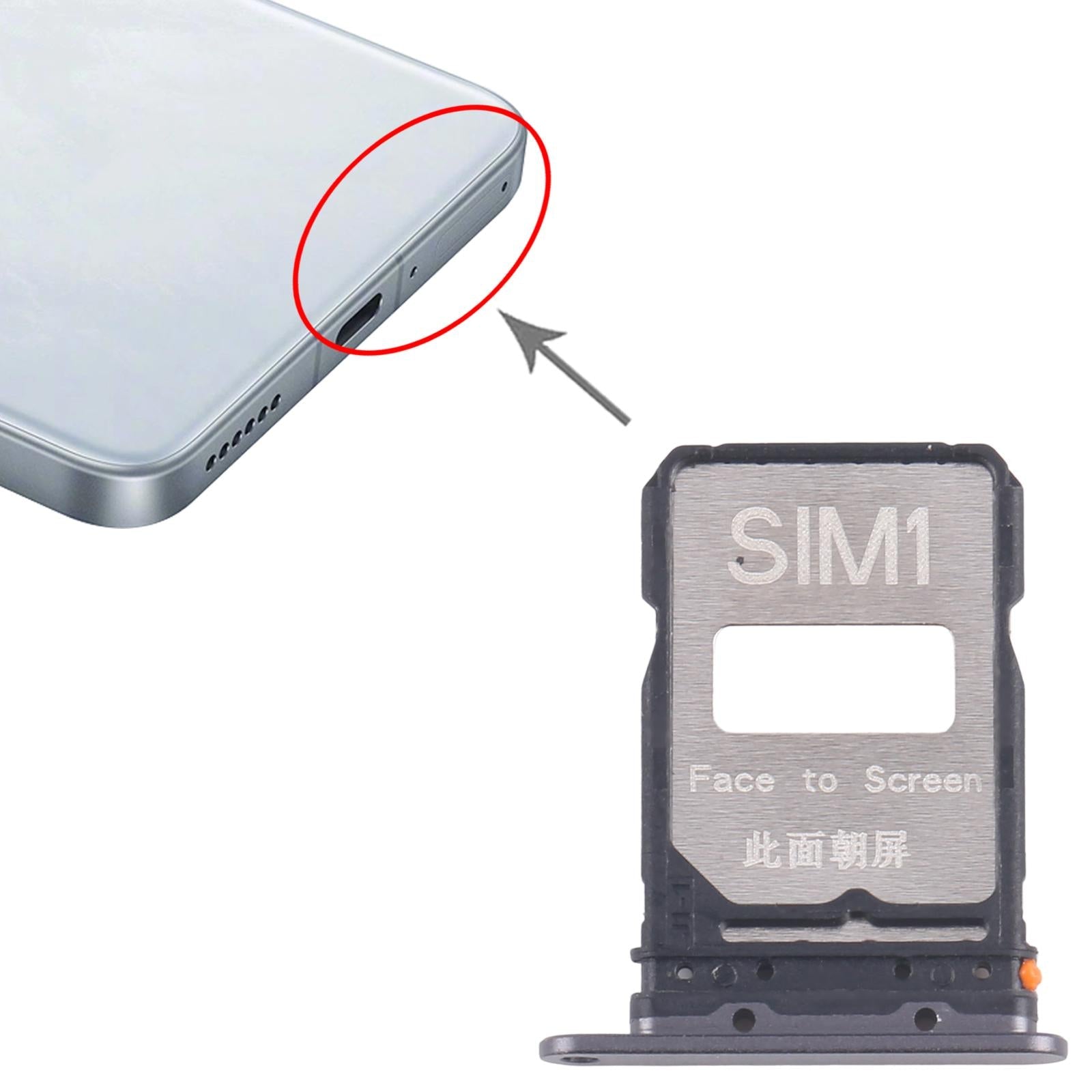 For Xiaomi Redmi K80 10pcs Original SIM Card Tray + SIM Card Tray (Black)
