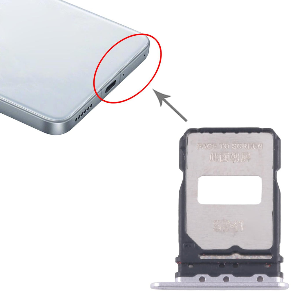 For Xiaomi Redmi K80 Pro 10pcs Original SIM Card Tray + SIM Card Tray (Silver)