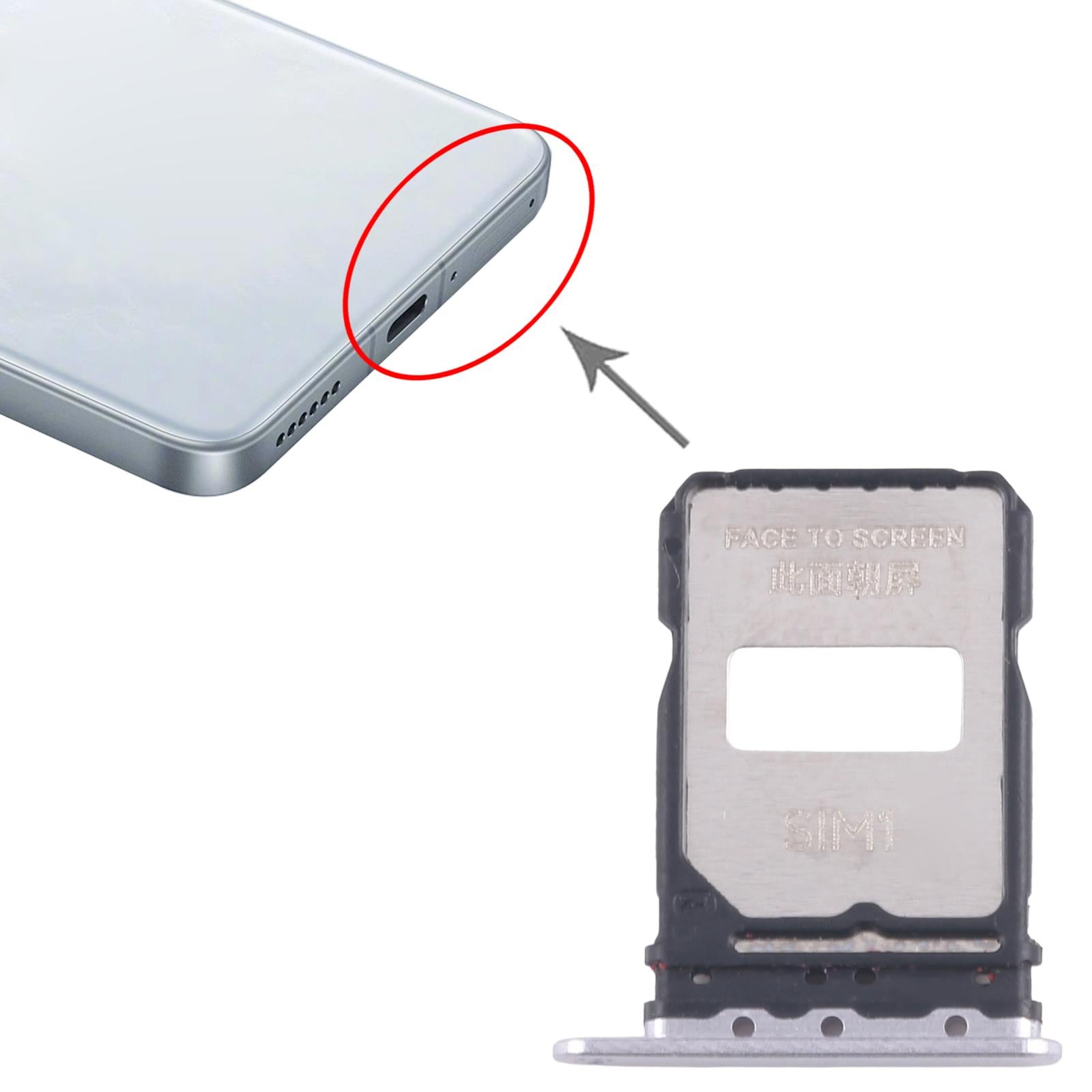 For Xiaomi Redmi K80 Pro 10pcs Original SIM Card Tray + SIM Card Tray (Silver)