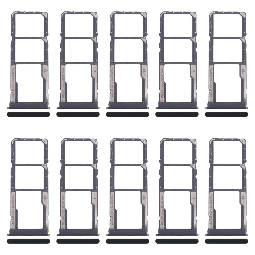 For Xiaomi Redmi 14C 4G 10pcs Original SIM Card Tray + SIM Card Tray + Micro SD Card Tray (Black)