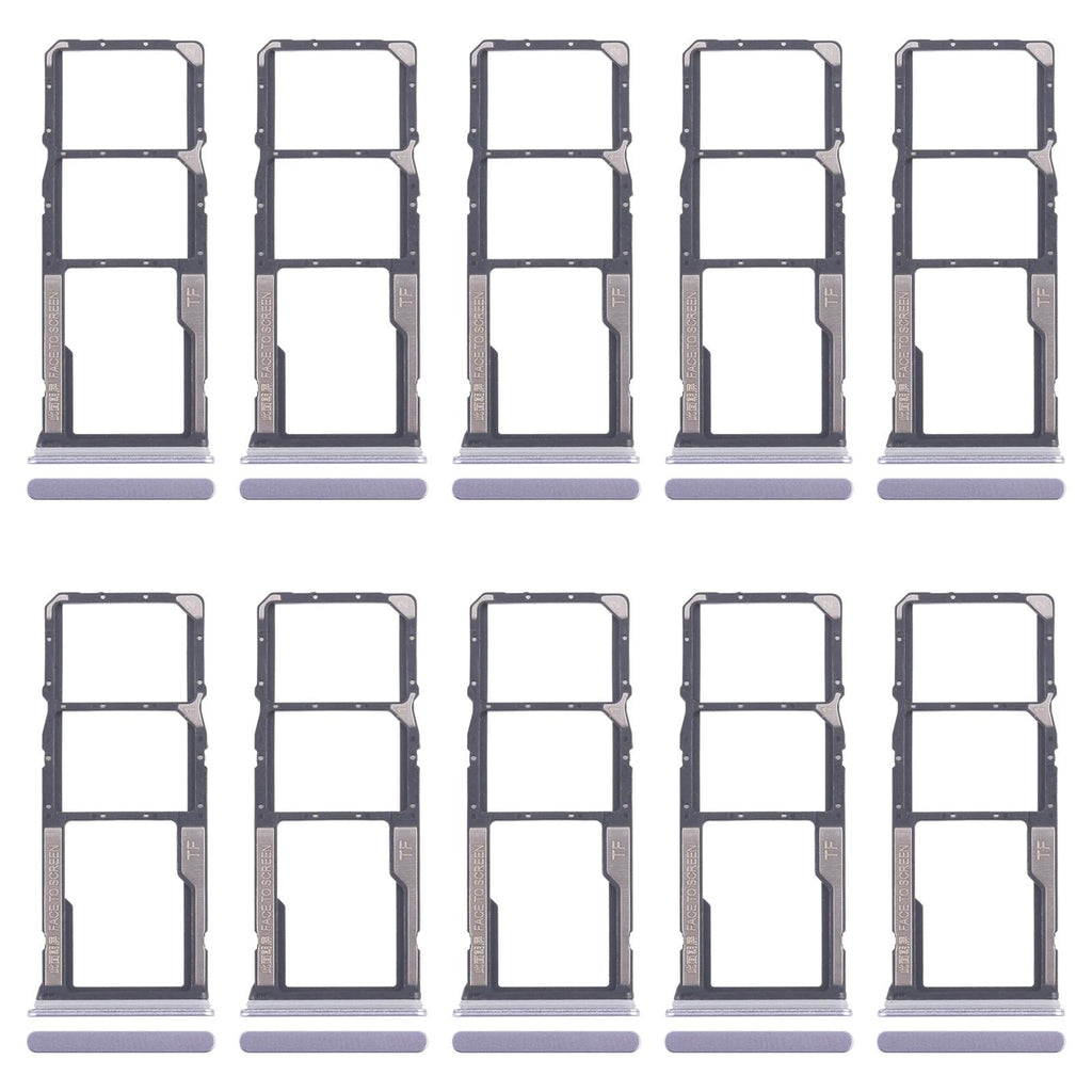 For Xiaomi Redmi 14R 5G 10pcs Original SIM Card Tray + SIM Card Tray + Micro SD Card Tray (Purple)
