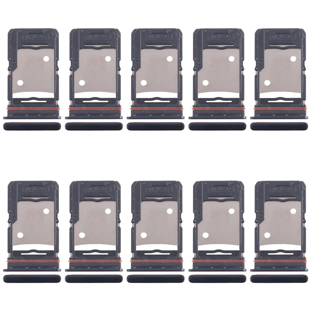 For Tecno Camon 18 P 10pcs Original SIM Card Tray + SIM Card Tray + Micro SD Card Tray (Black)