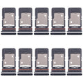 For Tecno Camon 18 P 10pcs Original SIM Card Tray + SIM Card Tray + Micro SD Card Tray (Black)
