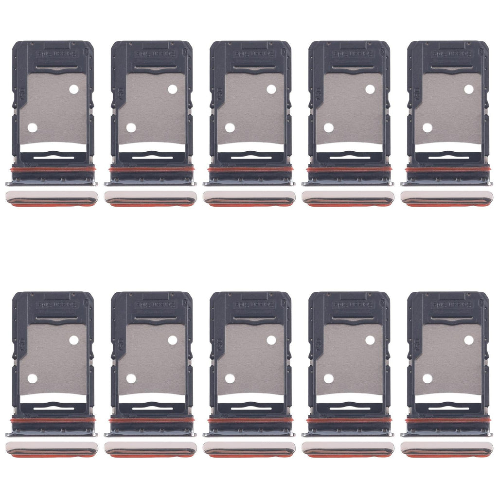 For Tecno Camon 18 P 10pcs Original SIM Card Tray + SIM Card Tray + Micro SD Card Tray (Gold)