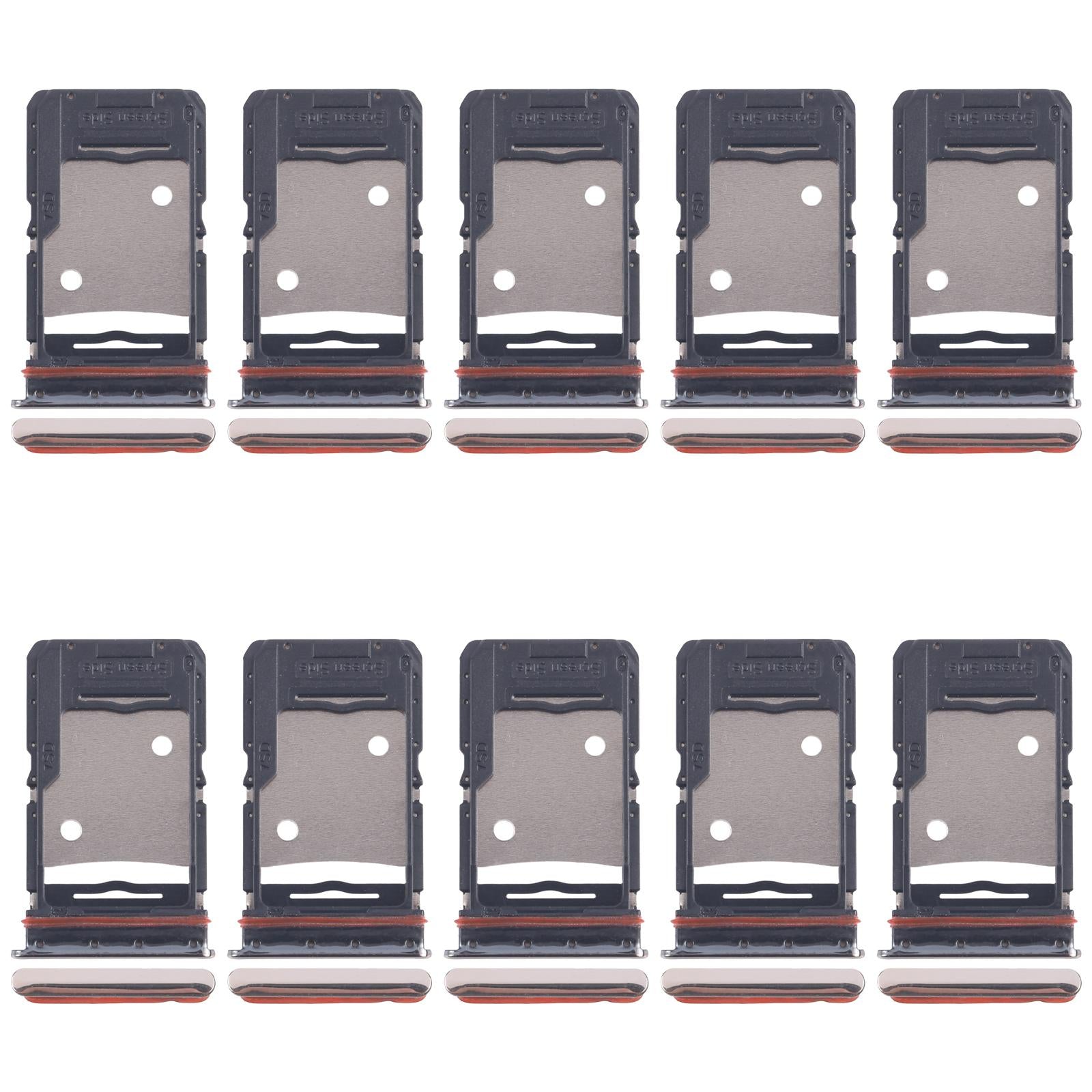 For Tecno Camon 18 P 10pcs Original SIM Card Tray + SIM Card Tray + Micro SD Card Tray (Gold)