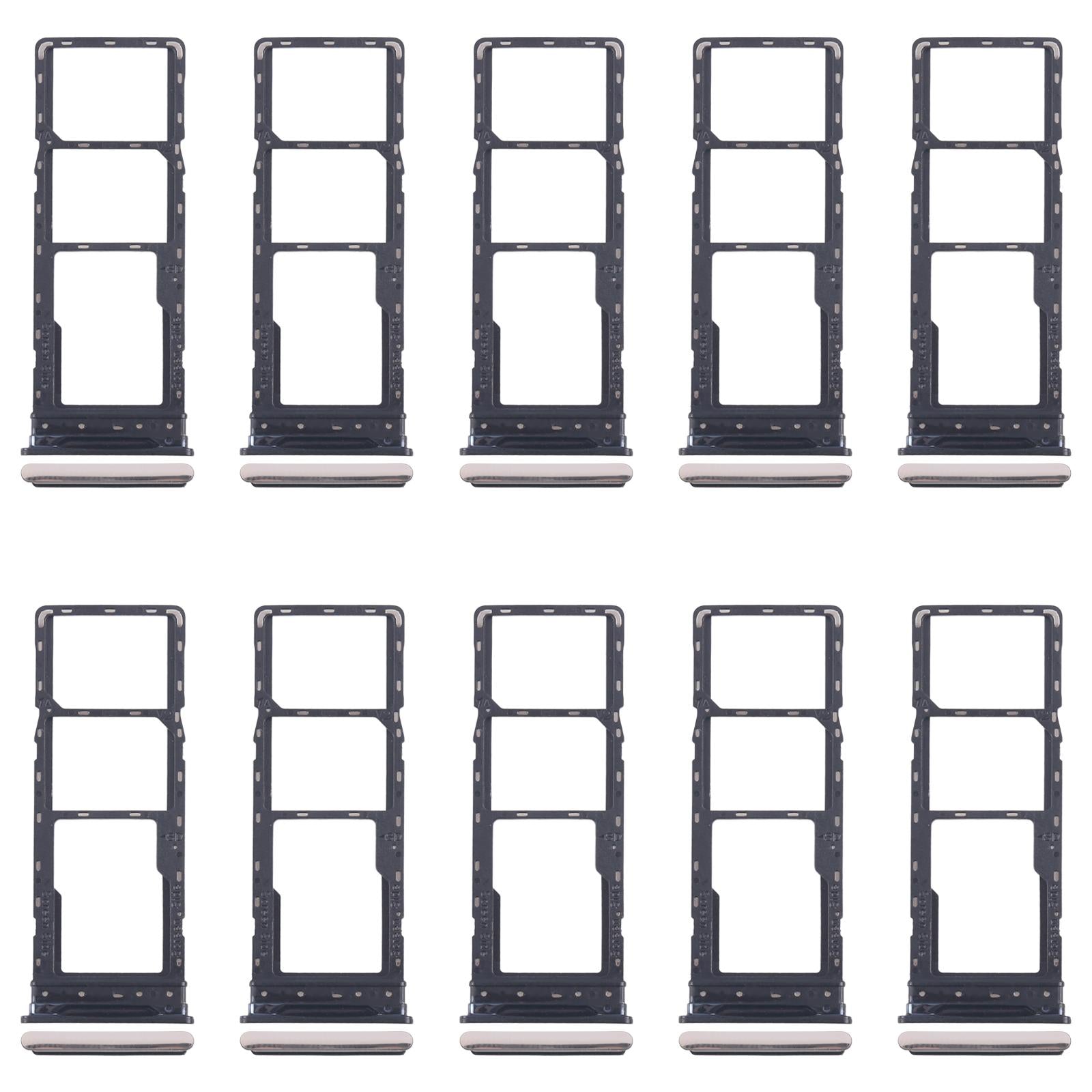 For Tecno Spark 20 Pro 4G 10pcs Original SIM Card Tray + SIM Card Tray + Micro SD Card Tray (Gold)