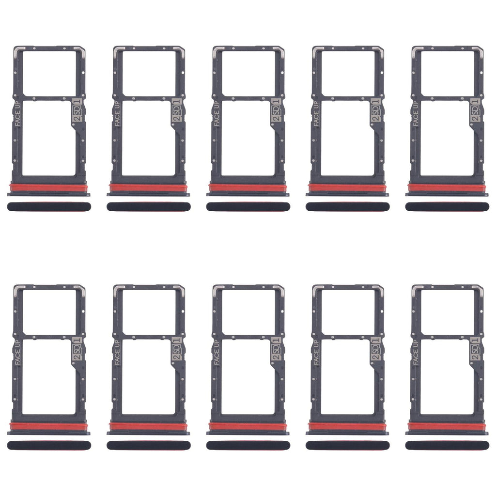 For Motorola Moto G53 XT2335-2 10pcs Original SIM + Micro SD Card Tray (Black)