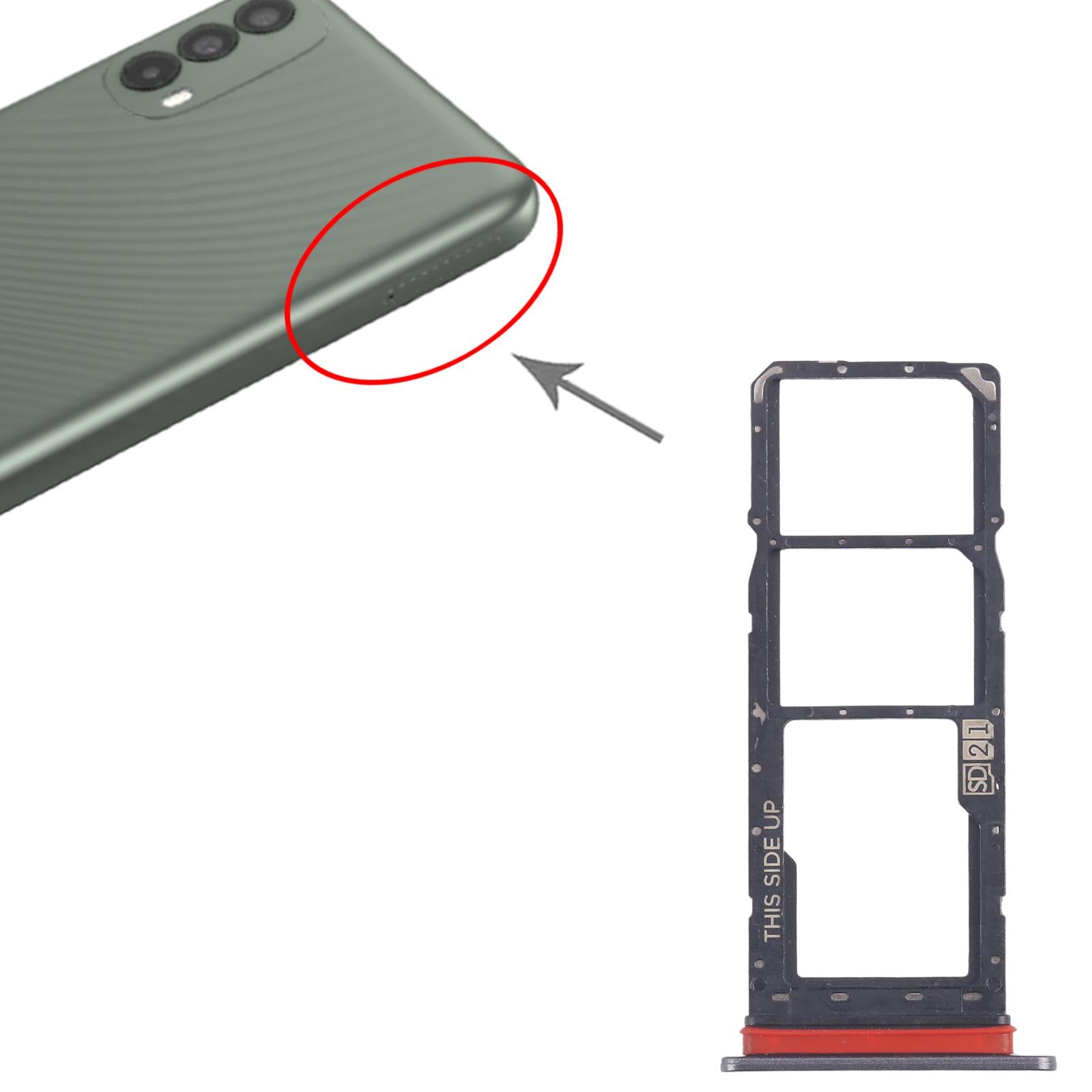 For Motorola Moto E40 10pcs Original SIM Card Tray + SIM Card Tray + Micro SD Card Tray (Grey)