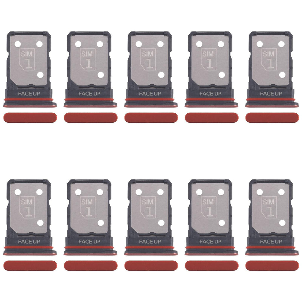 For Motorola Edge 50 Neo 10pcs Original SIM Card Tray + SIM Card Tray (Red)
