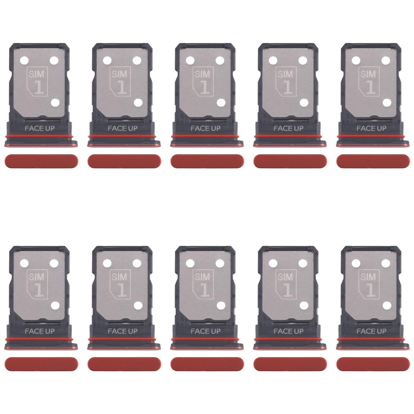 For Motorola Edge 50 Neo 10pcs Original SIM Card Tray + SIM Card Tray (Red)