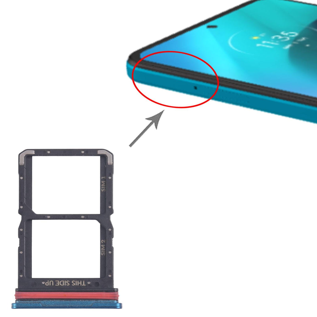For Motorola Moto G71 5G XT2169-1 XT2169-2 10pcs Original SIM Card Tray + SIM Card Tray (Blue)